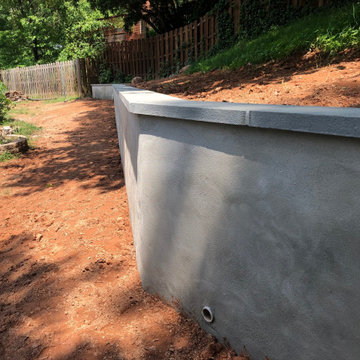 Parged Block Retaining Wall with 2 Inch Thermal Cap in Silver Spring MD