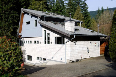 Aménagement d'une façade de maison contemporaine.