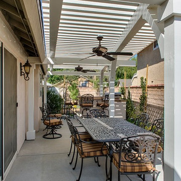 Patio cover with fans