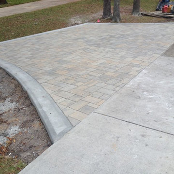 paver parking pad and walkway