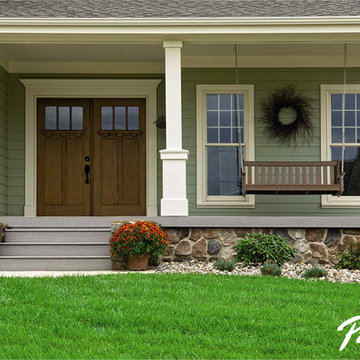 Pella® Architect Series® Craftsman Collection® wood entry door adds style
