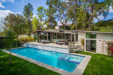 Rustic exterior home idea in Los Angeles