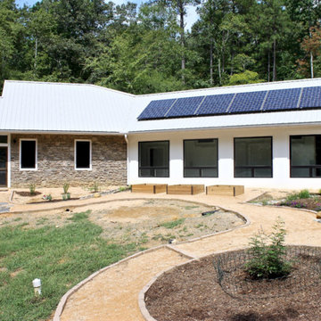Phillips Causon courtyard, solar panels, south windows