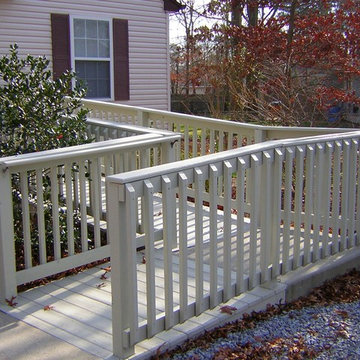 Porch Ramp Off White Exterior Wood Staining in Egg Harbor Township, NJ