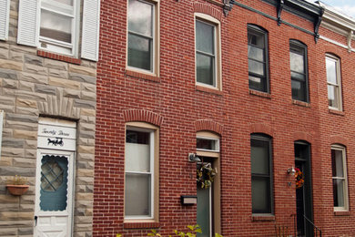 Design ideas for a contemporary house exterior in Baltimore.
