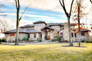 Huge craftsman two-story house exterior idea in Kansas City