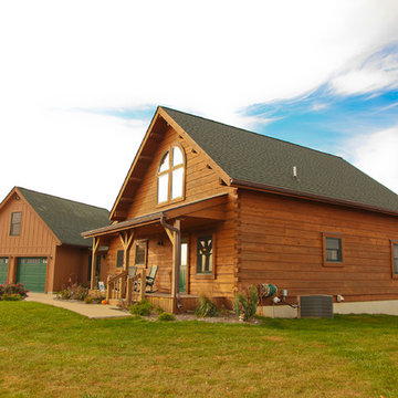 Prairie Style Log Home
