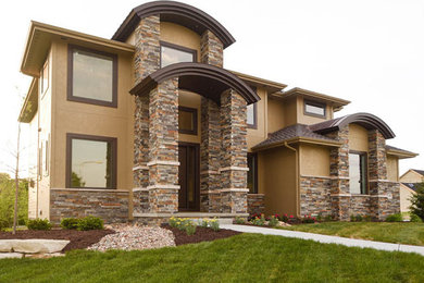 Inspiration for a contemporary exterior home remodel in Omaha