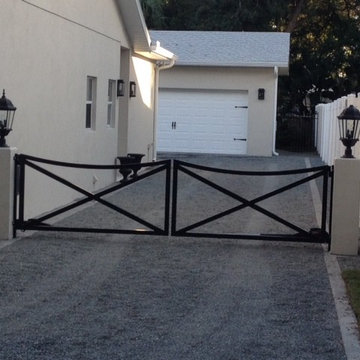 Private Driveway gate on gravel driveway