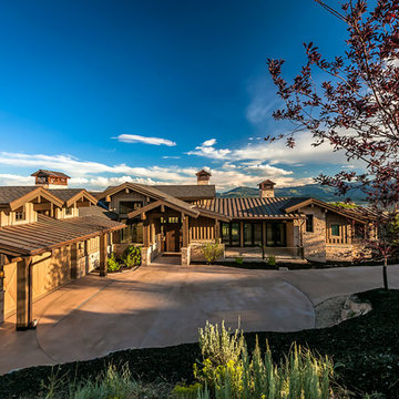 Driveway And Garages Of Luxury Mountain Home
