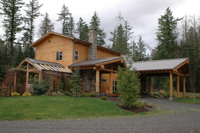 Inspiration for a rustic exterior home remodel in Seattle