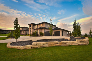 Transitional exterior home idea in Omaha