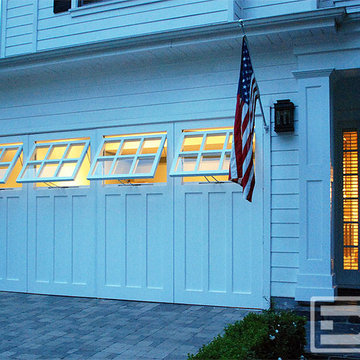 Real Carriage Doors With Awning Style WIndows for a Garage-Playroom Conversion!