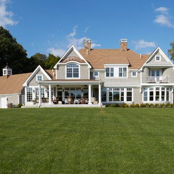 Rear Elevation with Covered Porch and Lots of Windows