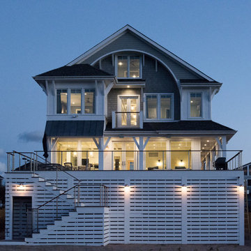 Rear of house - nighttime lighting