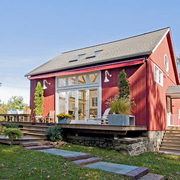 Rear view of remodeled barn in Bucks County