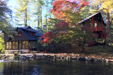 Rustic exterior home idea in New York