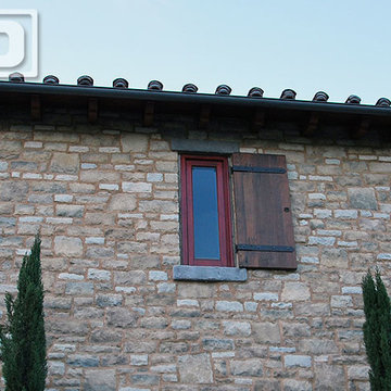 Reclaimed Barn Wood Shutters in a Rutic Tuscan Style
