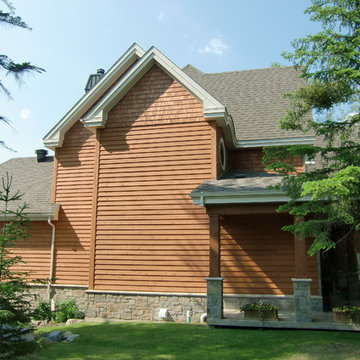 Red cedar shingles on ground floor house