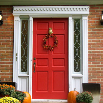Red Front Door With Pineapple Knocker