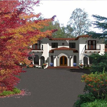 Rendering of Proposed New Spanish Mediterranean Style New Home