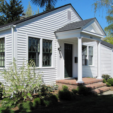 Renovated exterior with new porch