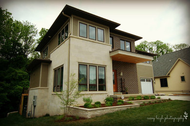 Example of a trendy two-story exterior home design in Indianapolis