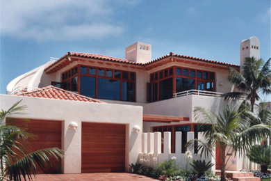 Exemple d'une façade de maison méditerranéenne.