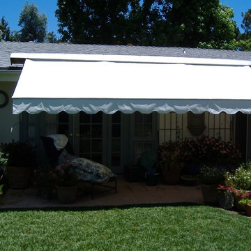 Retractable Awning over outdoor seating area