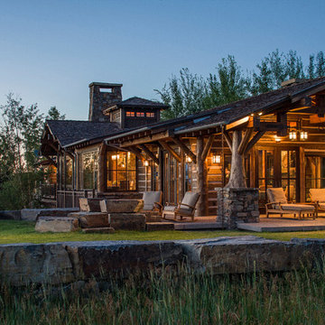 Rocky Mountain Log Homes -Timber Frame in Twilight
