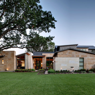 Contemporary mixed siding exterior home idea in Dallas