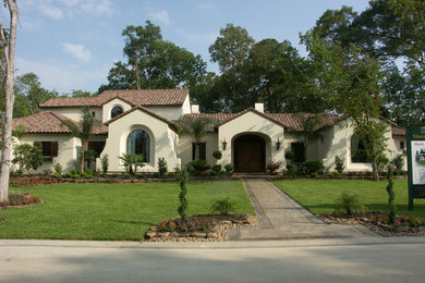 Inspiration for a mediterranean exterior home remodel in Houston