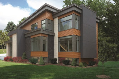 Inspiration for a metal house exterior remodel