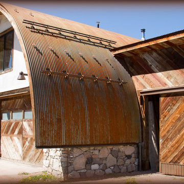 Rustic corrugated metal roofing