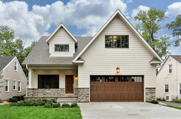 Transitional Exterior by Oak & Arrow Homes
