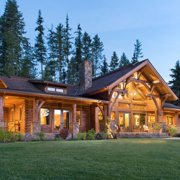 Rustic Single Level Log & Timber Hybrid Home - Silver Valley Residence