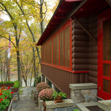 Rustic Storybook Style Quarter Log Siding Lodge