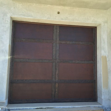 Rustic Wood and Metal Garage Doors Scottsdale, AZ