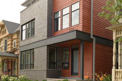 This is an example of a contemporary house exterior in Indianapolis.