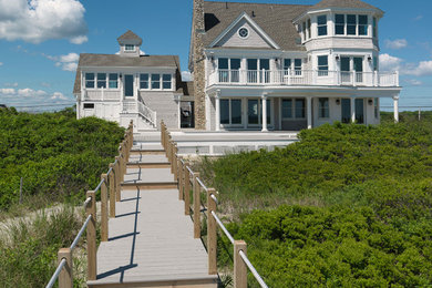 Inspiration for a coastal exterior home remodel in Providence