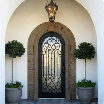 Santa Barbara transitional home main entry exterior