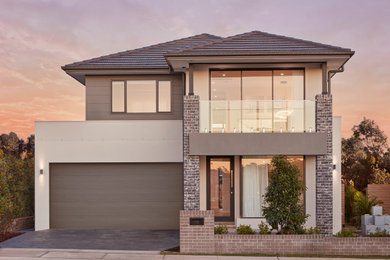 Large trendy exterior home photo in Sydney