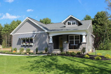 Inspiration for a craftsman gray exterior home remodel in Burlington