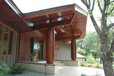 Example of an eclectic exterior home design in Minneapolis