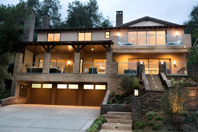 Inspiration for a huge craftsman exterior home remodel in Los Angeles