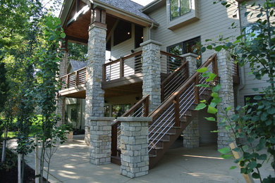 Inspiration for a rustic exterior home remodel in Omaha