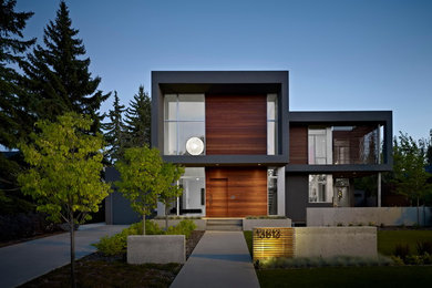 Inspiration for a modern exterior home remodel in Edmonton
