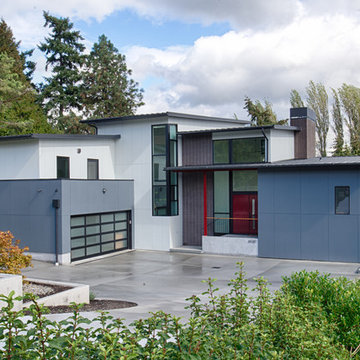 Seward Park House exterior with steel, brick and metal roof