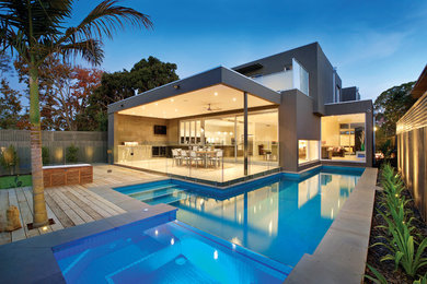 Contemporary exterior home idea in Melbourne