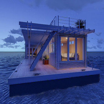 Shipping Container Floating Housing Units